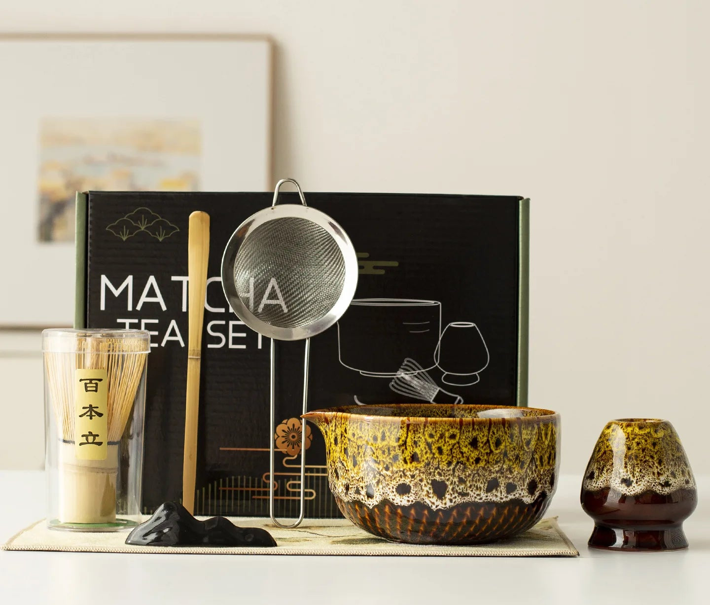 Aemori Japanese-Style Matcha Tea Set – 5 or 7 Piece Matcha Gift Set with Bamboo Whisk, Bowl and Accessories