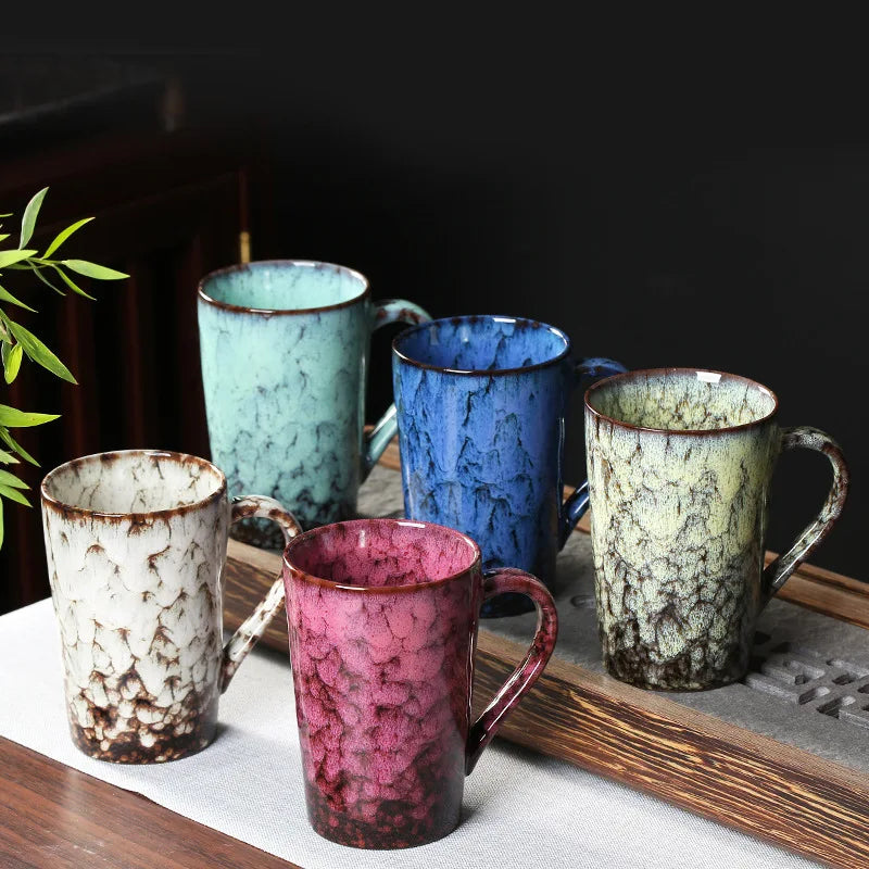 Marquina Style Coffee and Tea Mug – Textured Ceramic Cup 380ml Signature Drinkware