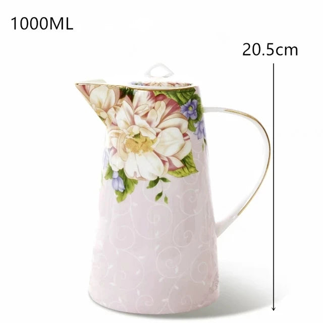 English Garden Ceramic Tea Set Collection – Afternoon Tea Cups, Saucers, Mugs & Teapots with Floral Design