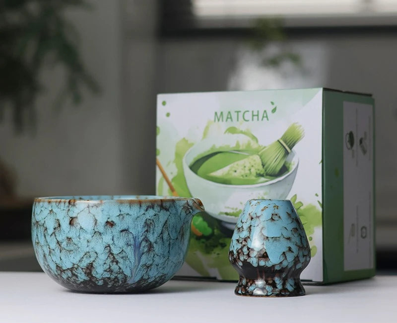 Sahori Japanese-Style Matcha Tea Set – 2, 5 or 7 Piece Matcha Bowl and Bamboo Whisk Set