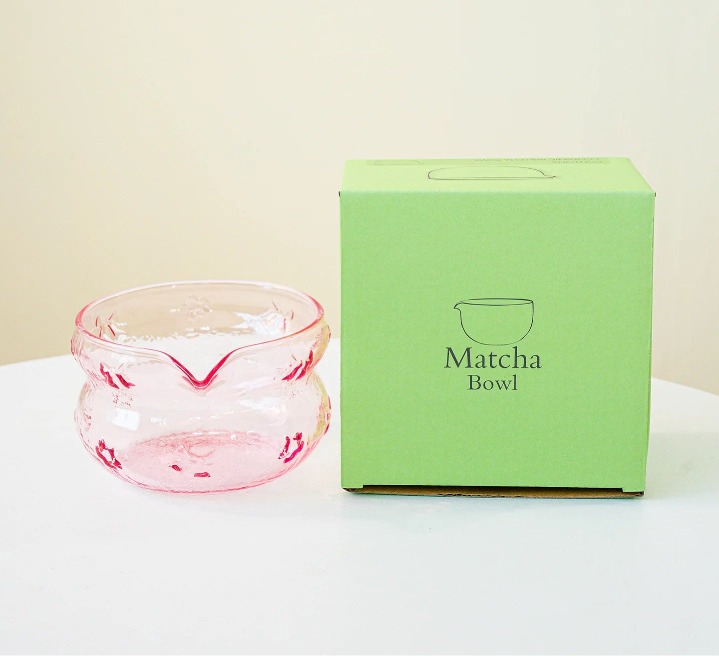 Akari Glass Matcha Tea Set – Pink & Purple Matcha Bowl Kit with Whisk, Scoop and Strainer, Complete Matcha Starter Gift Set