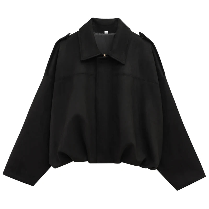 Sarvenna Faux Suede Balloon Bomber Jacket – Women’s Oversized Jacket in Black, Claret, Mocha & Khaki