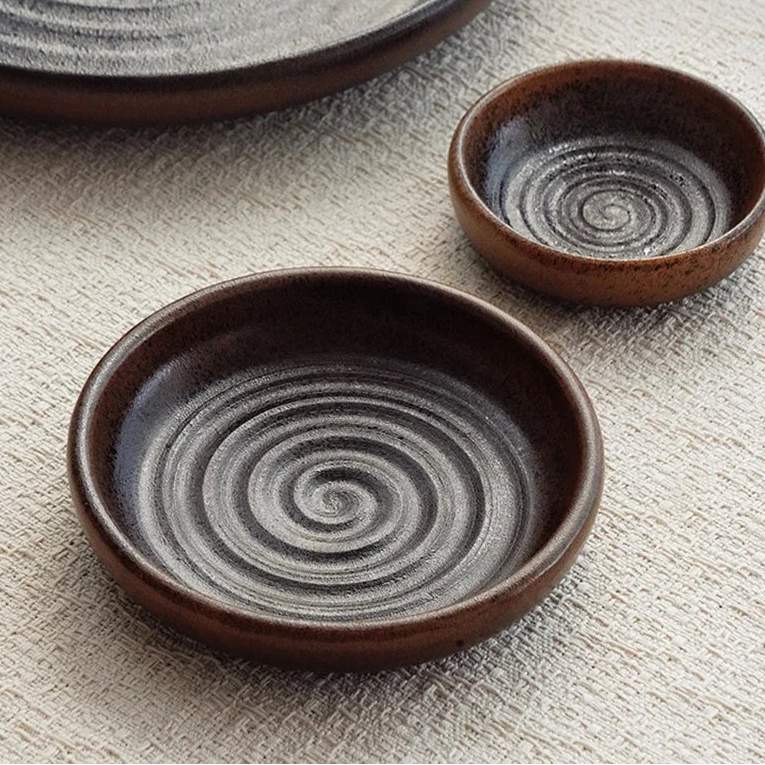 Yamato Textured Ceramic Serving Plate – Salad, Dessert & Soup Dish