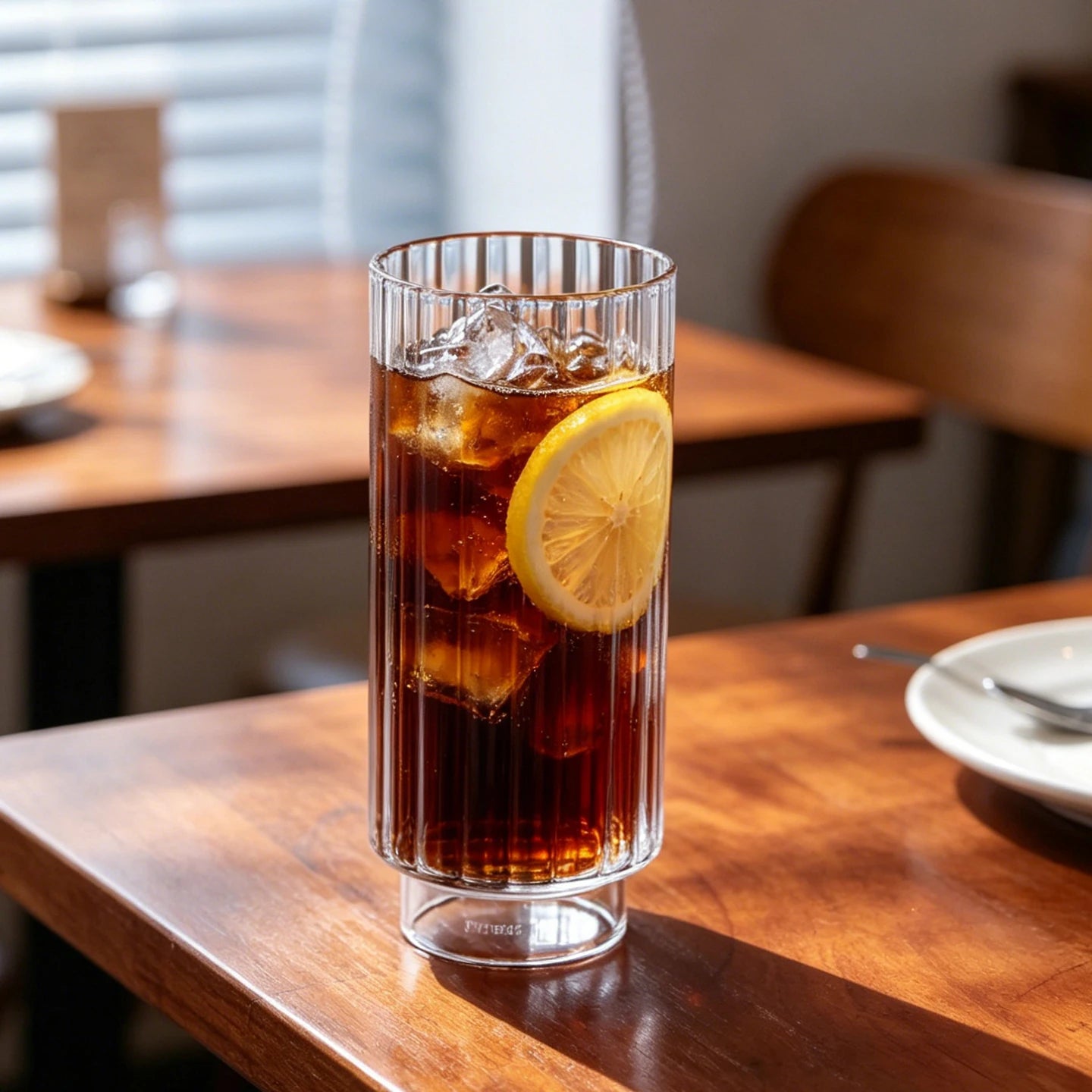 Rivelle Ribbed Highball Glass – Tall Cocktail & Juice Glass