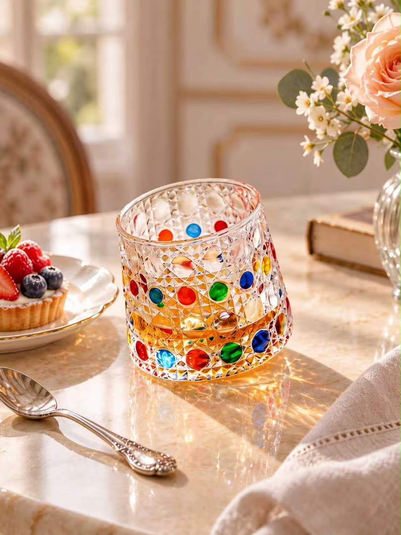 Vetrina Whisky Glass Tumbler Set with Rotating Wooden Bases