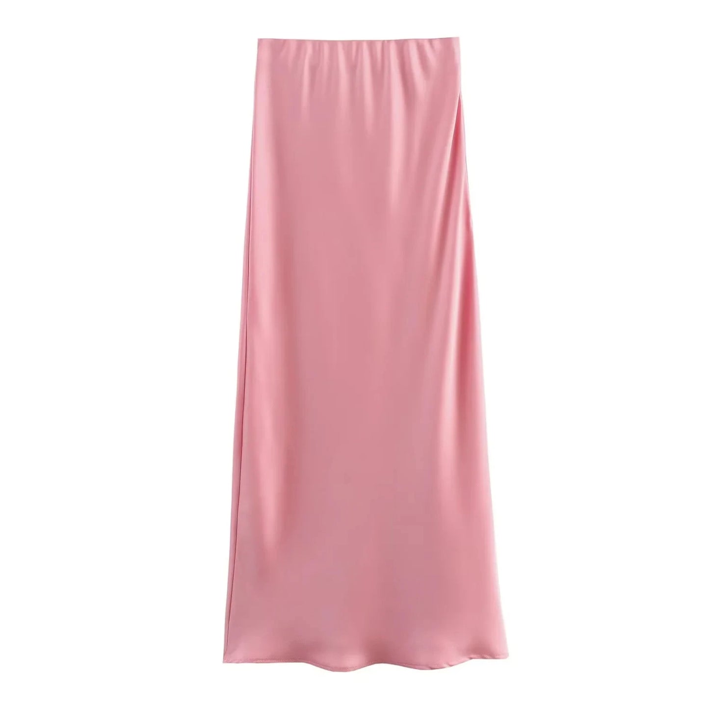 Opulent Grace Satin Bias Cut Midi Skirt