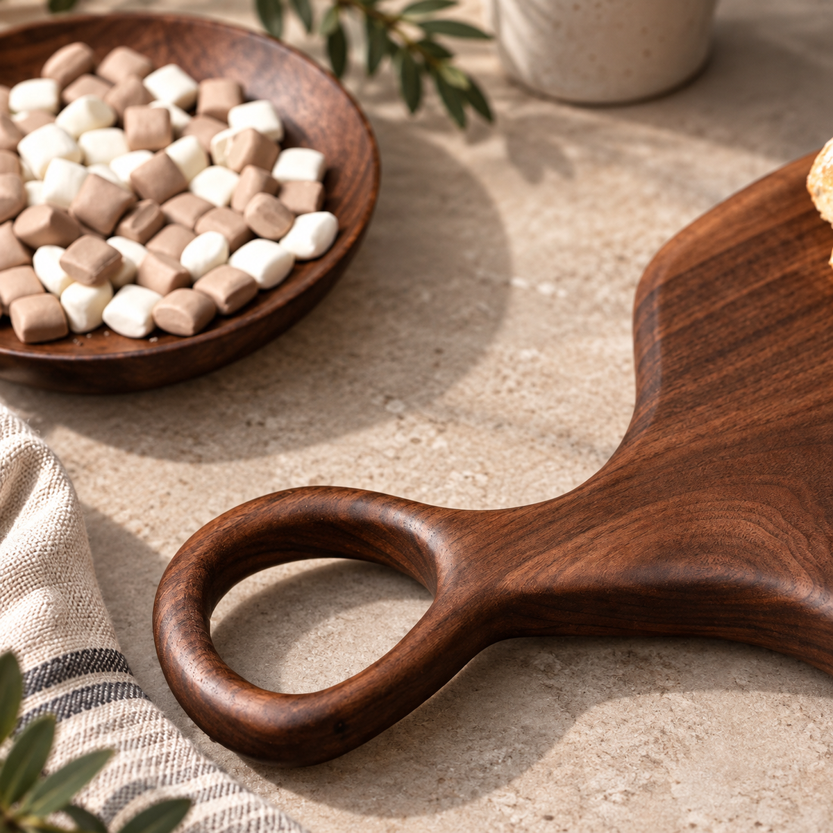 Hearth Solid Oak Chopping Board Set – Wooden Serving, Bread & Steak Boards (Set of 2)