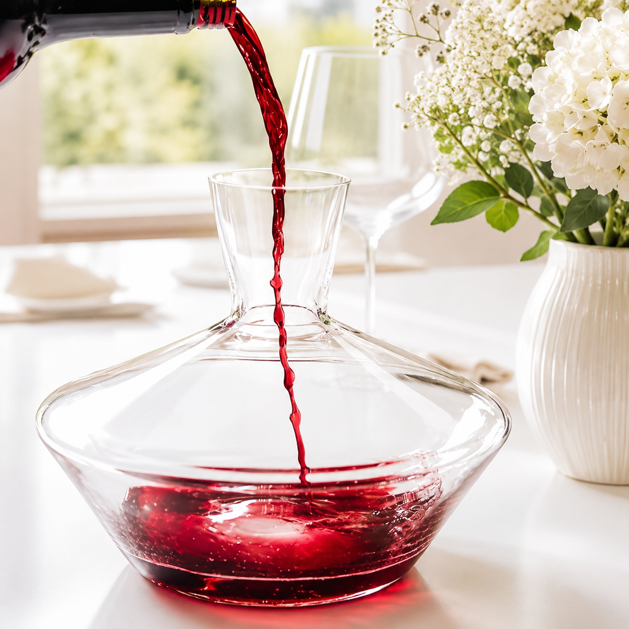 Vintner Collection Handcrafted Crystal Wine Decanter 1900ml – Premium Red Wine Carafe