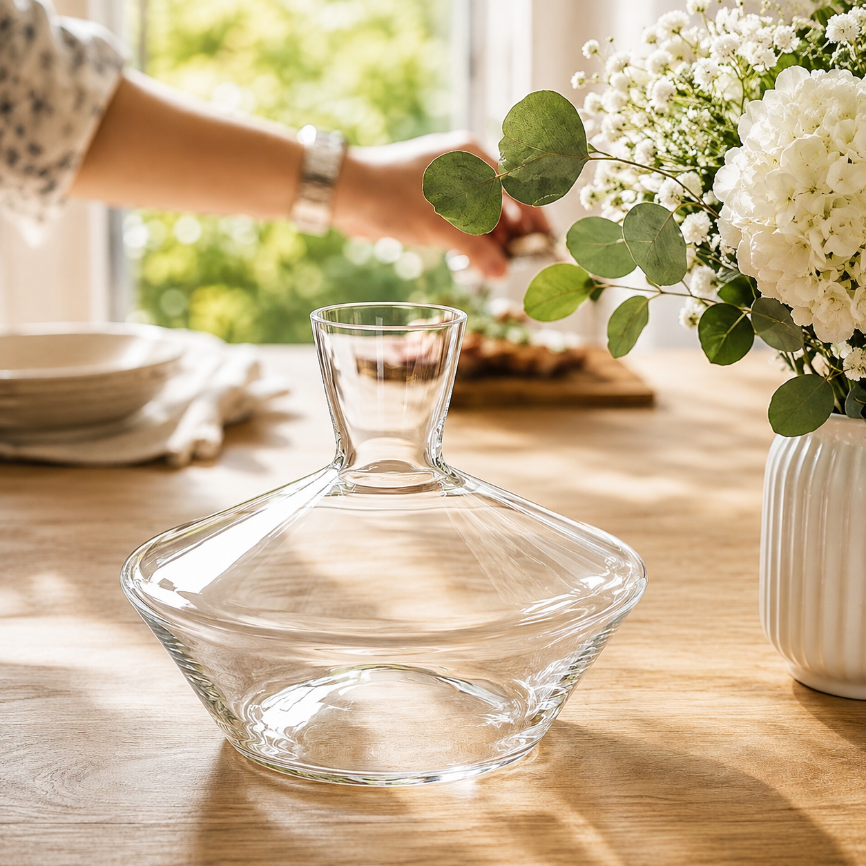 Vintner Collection Handcrafted Crystal Wine Decanter 1900ml – Premium Red Wine Carafe
