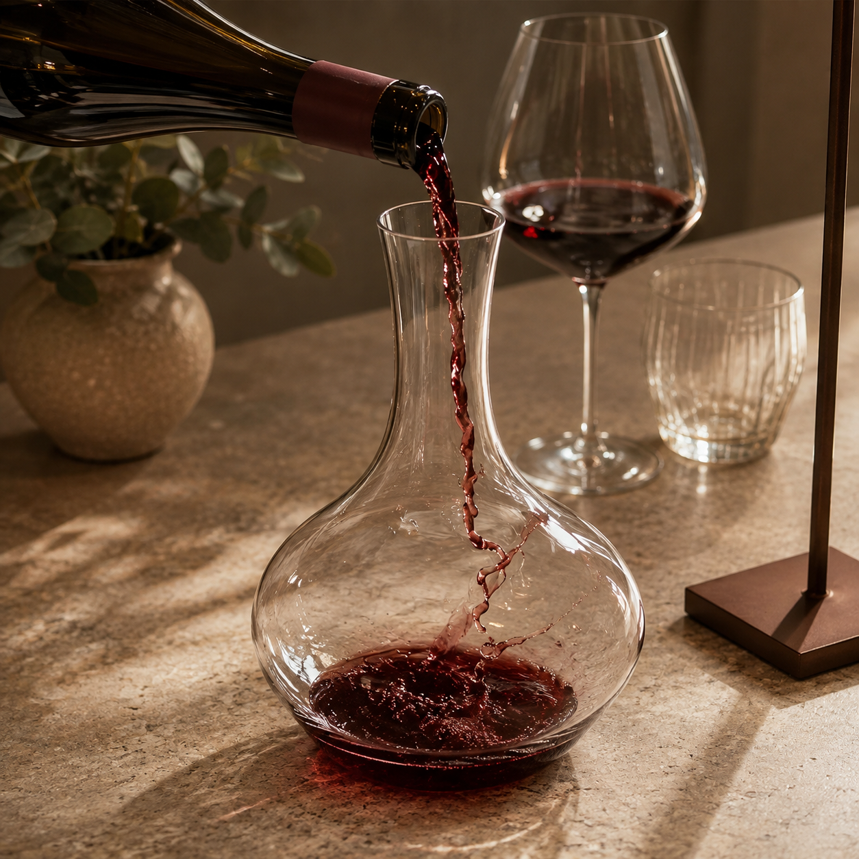 Vintner Collection Handcrafted Crystal Wine Decanter 1000ml – Premium Wine Carafe