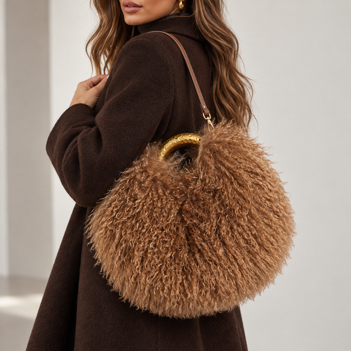Orlina Fluffy Faux Fur Bag