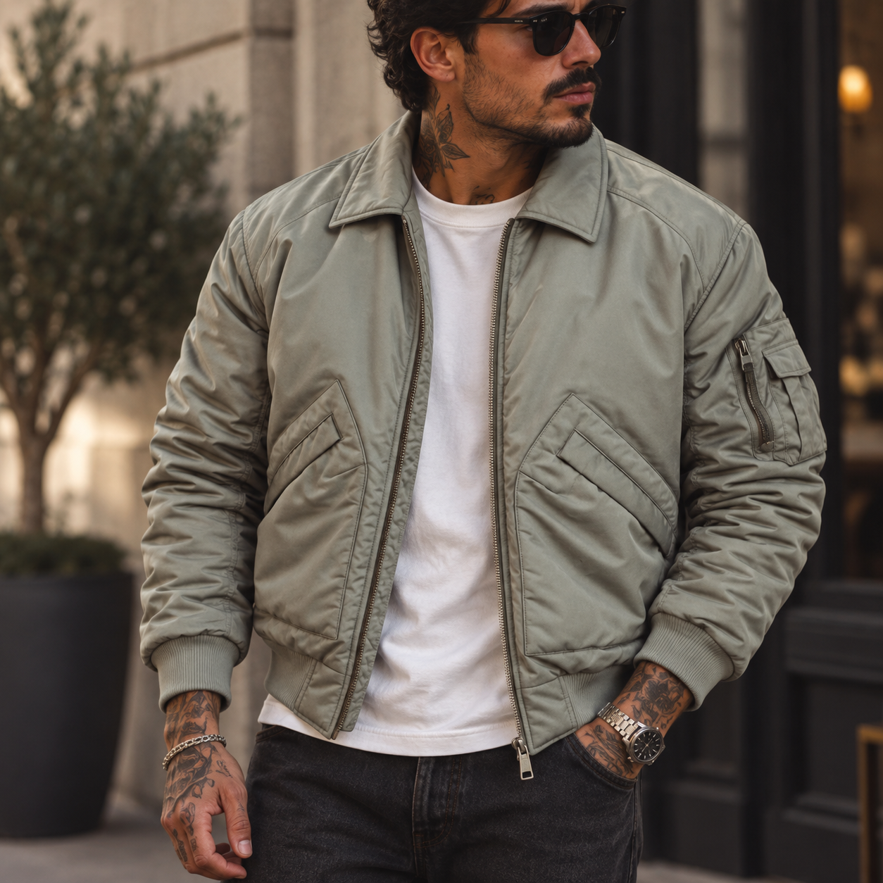 Alden Men’s Padded Bomber Winter Jacket